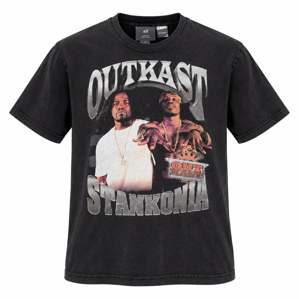 H&M Outkast Stankonia Graphic Tee Size S Black André 3000 Big Boi Rap Shirt